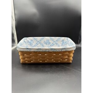 Longaberger 1999 Mother's Day Vanity  Basket 13" x 6.5" With Cloth Liner